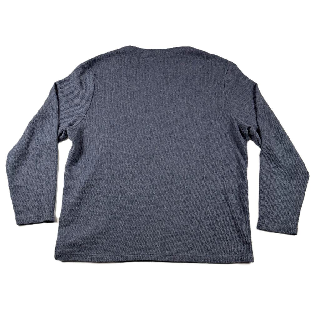 English Laundry Men's Long Sleeve XXL Crew Neck Waffle Knit Pullover Shirt Blue - Picture 4 of 5
